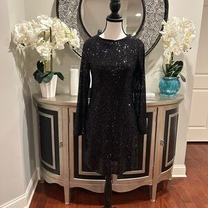 Glamorous Black Sequin Long Sleeve Dress